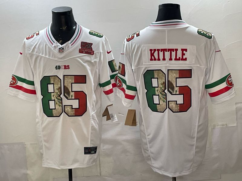 Men 2026 San Francisco 49ers #85 Kittle White three generations Nike Limited NFL Jersey style 004